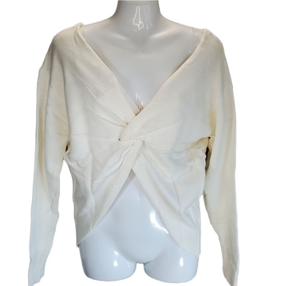 NEW COTTON EMPORIUM twist front long sleeve S